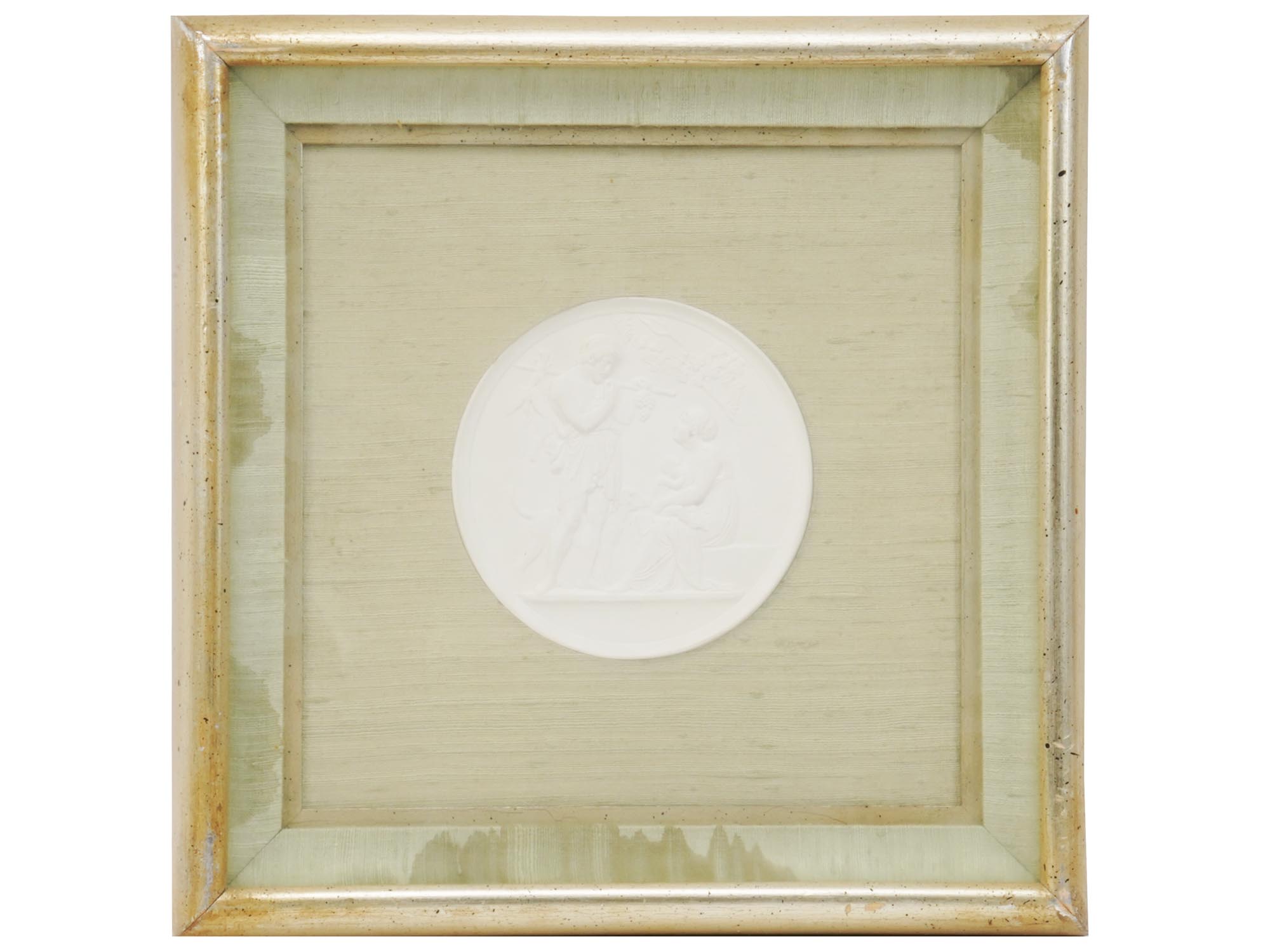 FRAMED GRAND TOUR PLASTER RELIEF MEDALLION CAMEO PIC-0